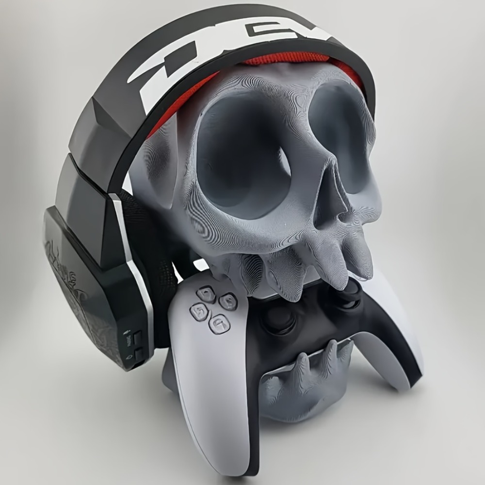 Esports Gaming Headphones - Penyangga Kontroler Bentuk Tengkorak, Penyangga Headphone