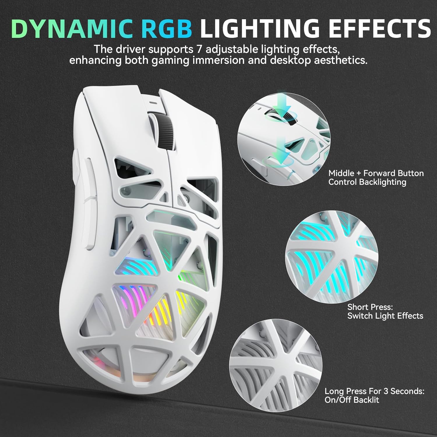 Esports Gaming Mouse Weight Adjustable - AULA SC620 Mouse Nirkabel Berkabel/Bluetooth/2.4G PAW3311