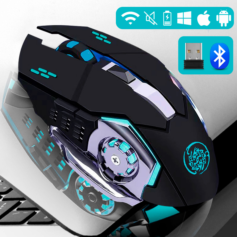 Esports Gaming Pc - Mouse game nirkabel lampu latar, tetikus