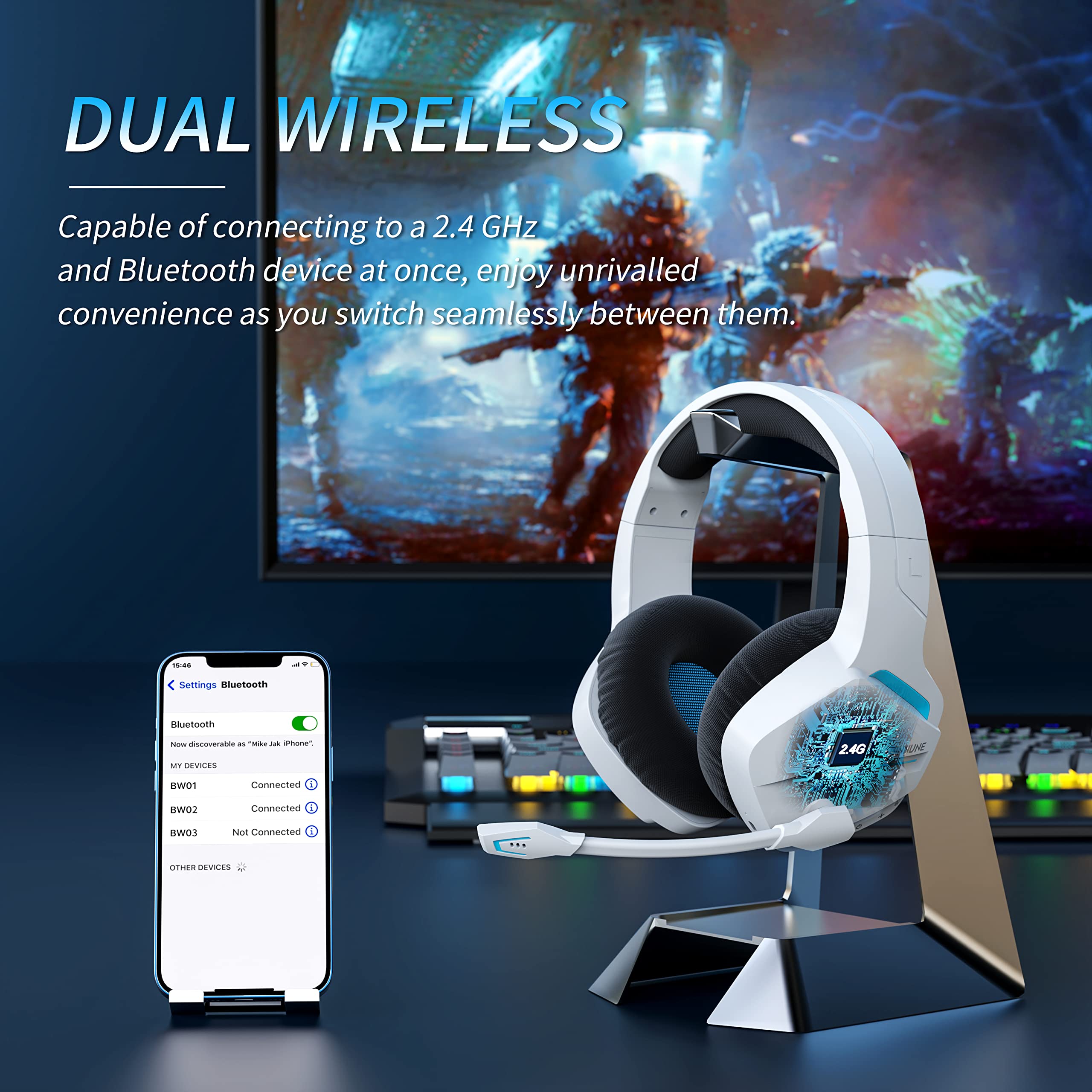 Binune BW01 Headset Gaming, de - Esports Gaming Headphones ulasan dan harga