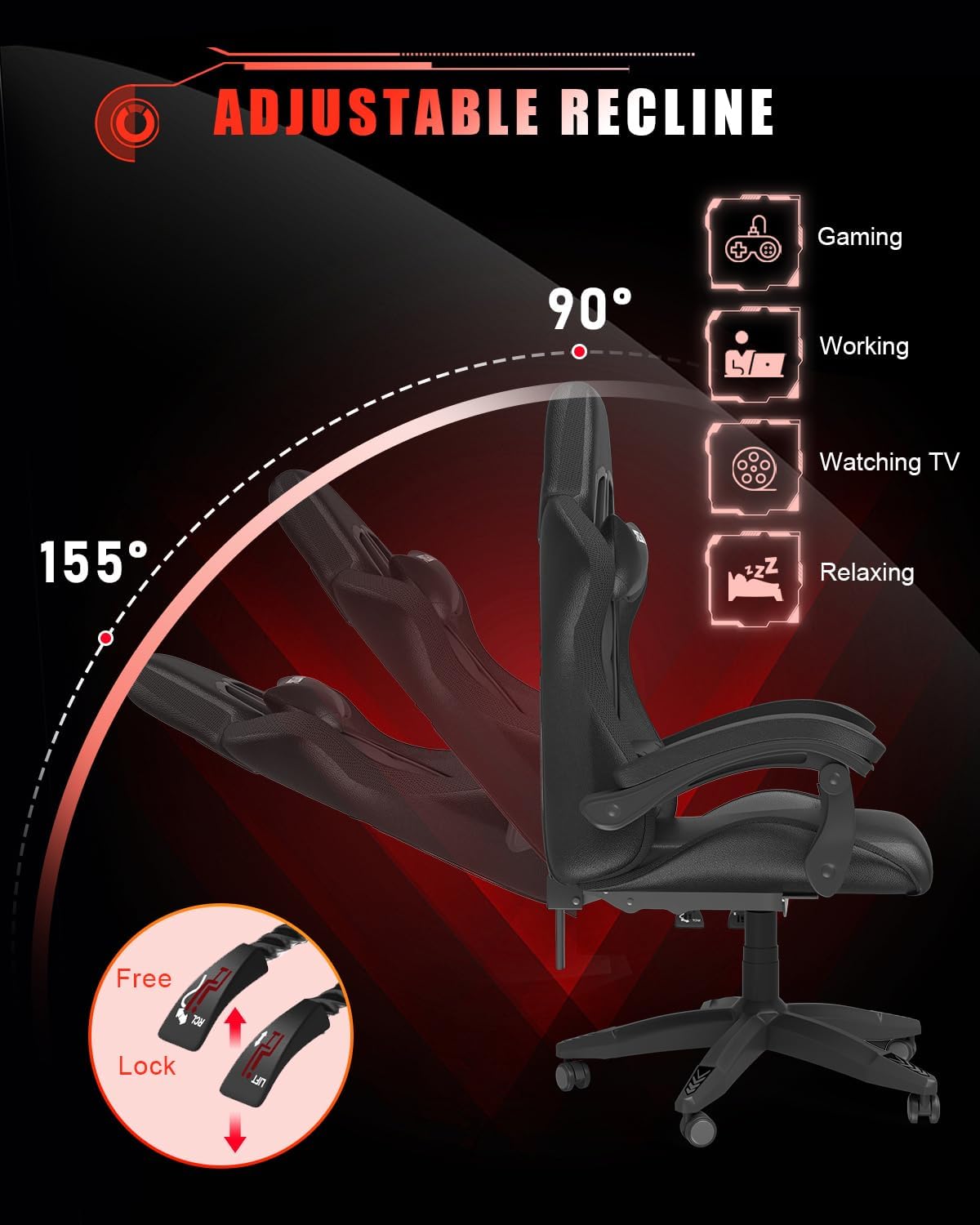 Kursi Gaming dengan Lampu LED  - Rgb Gaming Chair ulasan dan harga
