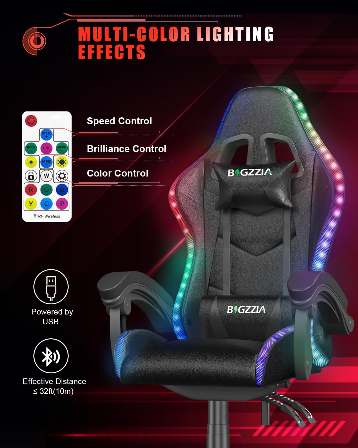 Kursi Gaming dengan Lampu LED  - Rgb Gaming Chair ulasan dan harga