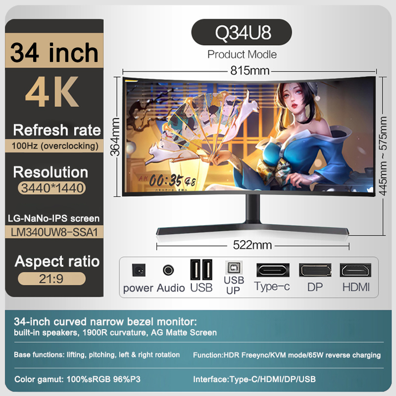Monitor Datar Panel IPS 34 