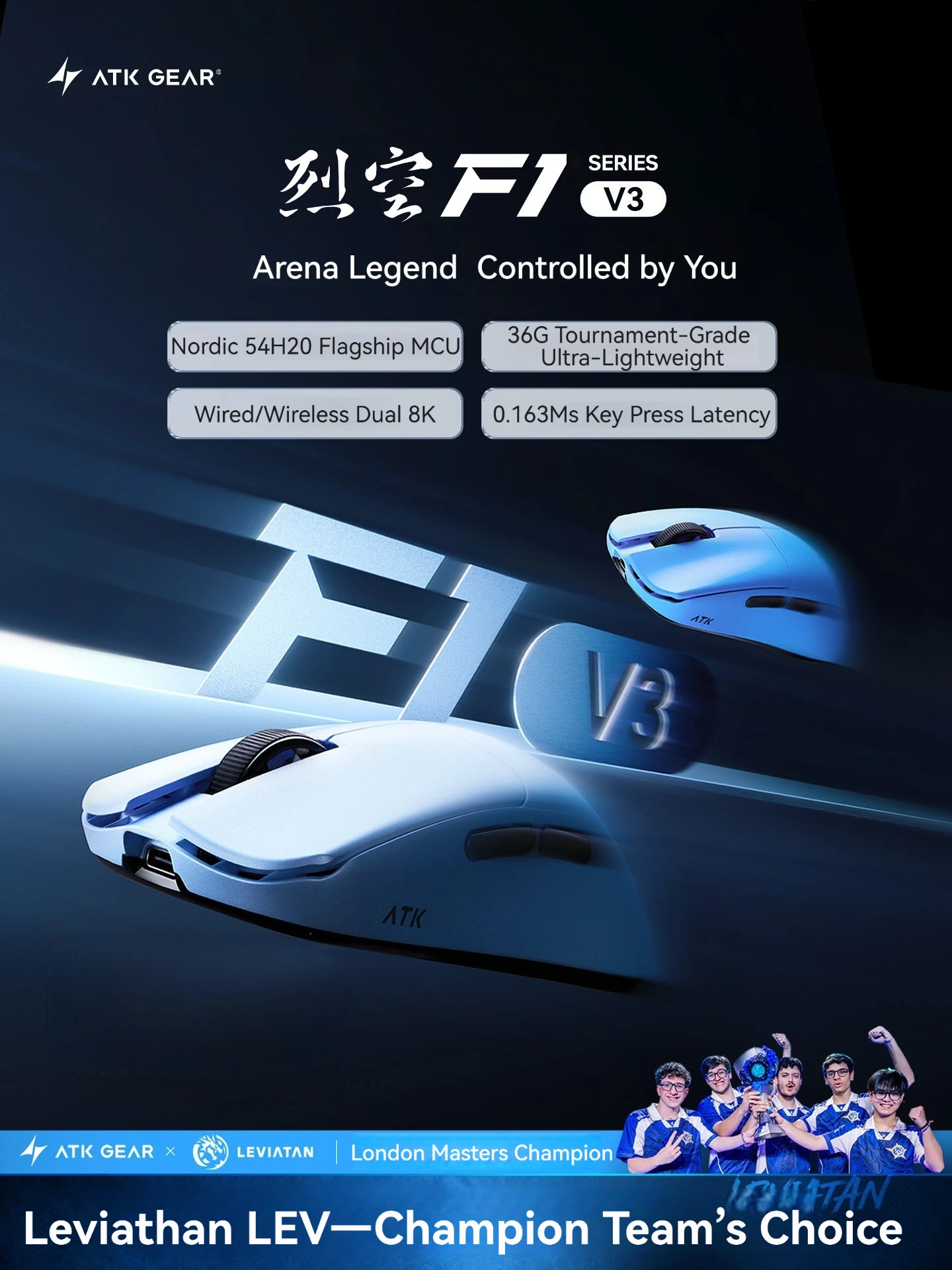 ATK F1 V3 Ultimate 8K Wireless - Esports Gaming Brands ulasan dan harga