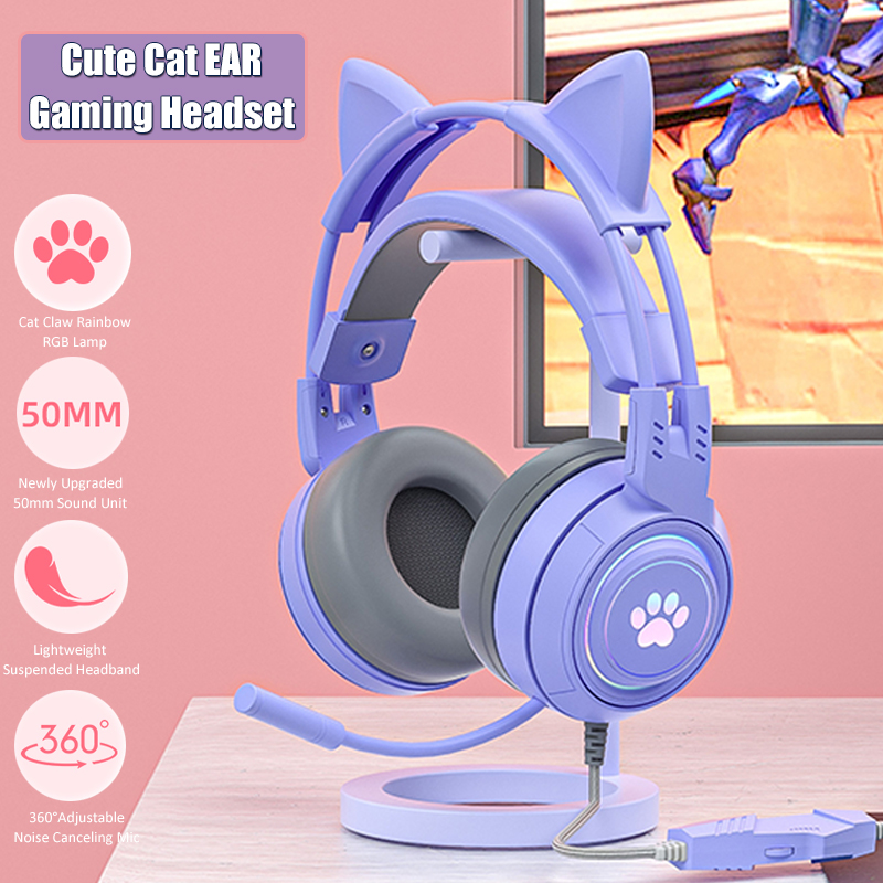 Headphone game telinga kucing  - Esports Gaming Headphones ulasan dan harga