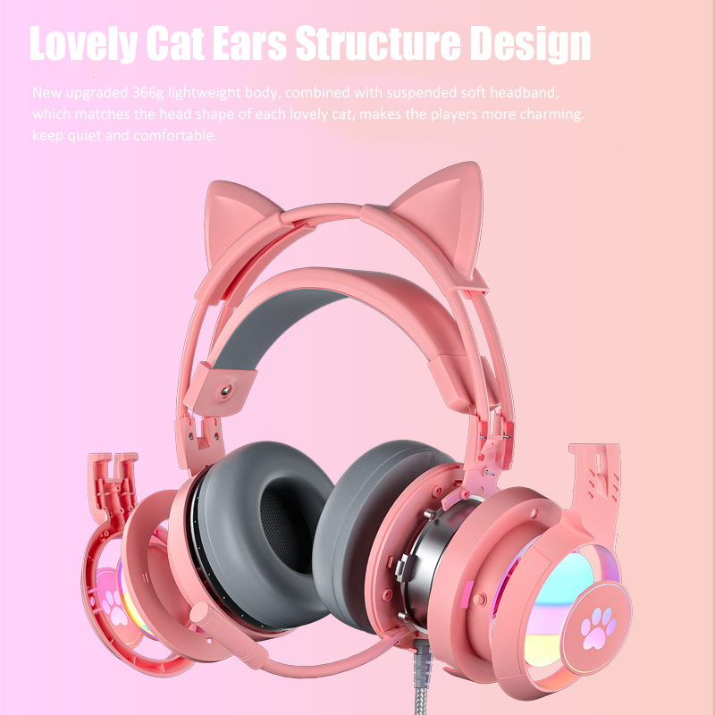 Headphone game telinga kucing  - Esports Gaming Headphones ulasan dan harga